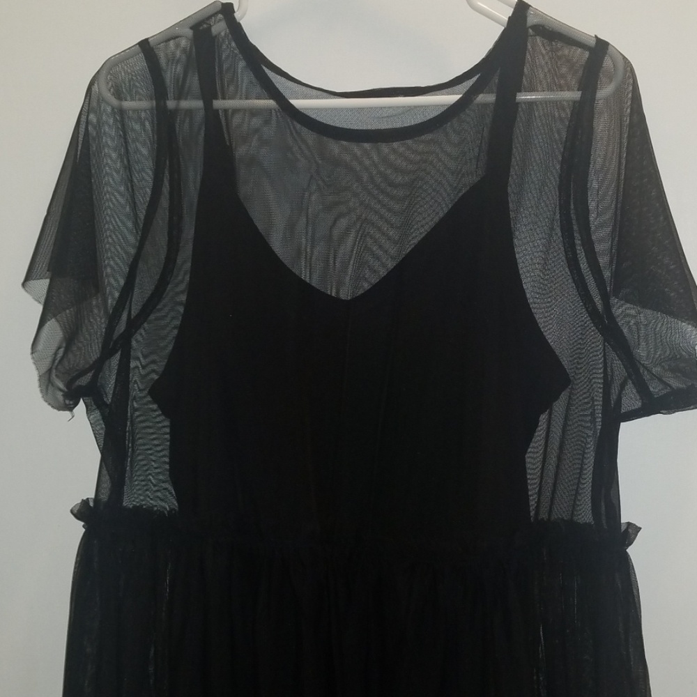 Sheer black skater dress